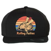 Cat Rolling Fatties Funny Wool Snapback Cap