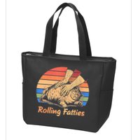 Cat Rolling Fatties Funny Zip Tote Bag
