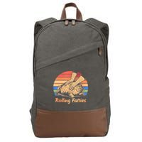 Cat Rolling Fatties Funny Cotton Canvas Backpack