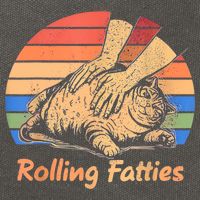 Cat Rolling Fatties Funny Cotton Canvas Backpack