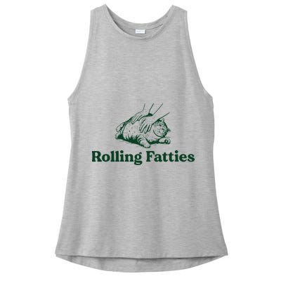 Cat Rolling Fatties Ladies PosiCharge Tri-Blend Wicking Tank