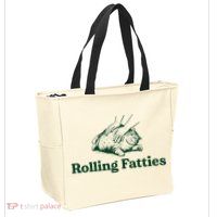 Cat Rolling Fatties Zip Tote Bag