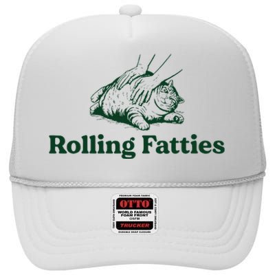 Cat Rolling Fatties High Crown Mesh Back Trucker Hat