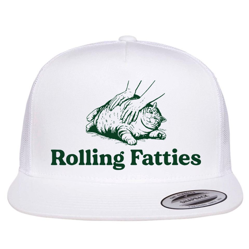 Cat Rolling Fatties Flat Bill Trucker Hat