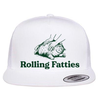 Cat Rolling Fatties Flat Bill Trucker Hat