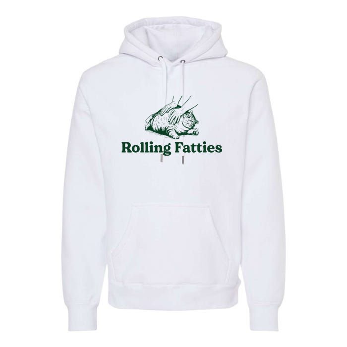 Cat Rolling Fatties Premium Hoodie