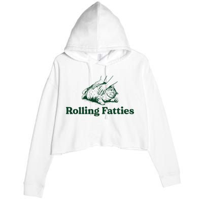 Cat Rolling Fatties Crop Fleece Hoodie