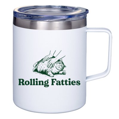Cat Rolling Fatties 12oz Stainless Steel Coffee Mug