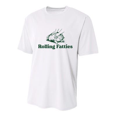 Cat Rolling Fatties Youth Performance Sprint T-Shirt