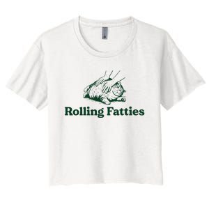 Cat Rolling Fatties Women's Crop Top Tee