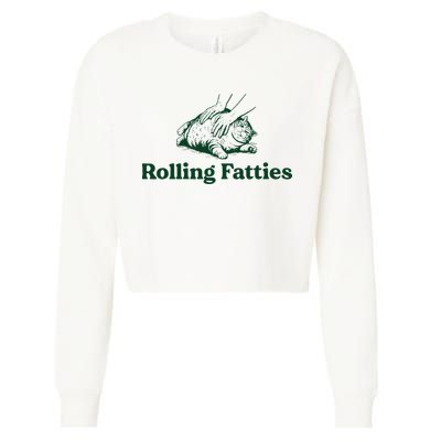 Cat Rolling Fatties Cropped Pullover Crew