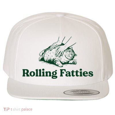 Cat Rolling Fatties Wool Snapback Cap