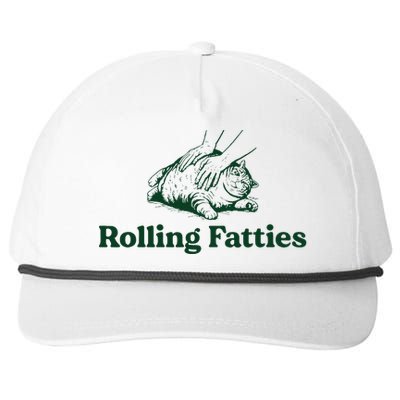 Cat Rolling Fatties Snapback Five-Panel Rope Hat