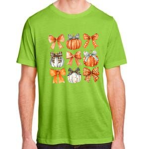 Coquette Retro Fall Pumpkin Bow Autumn Pumpkin Adult ChromaSoft Performance T-Shirt