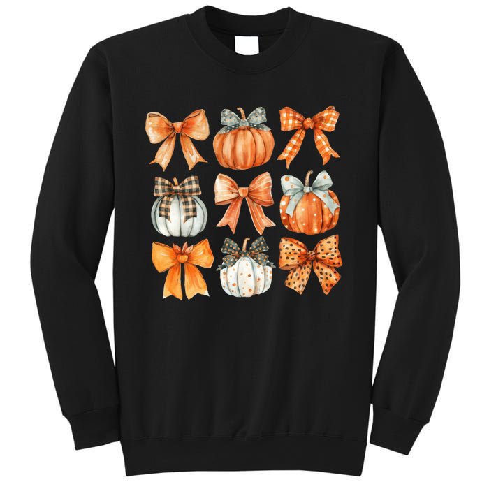 Coquette Retro Fall Pumpkin Bow Autumn Pumpkin Sweatshirt