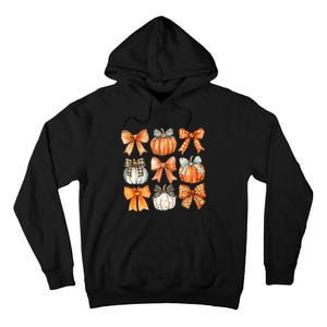 Coquette Retro Fall Pumpkin Bow Autumn Pumpkin Tall Hoodie