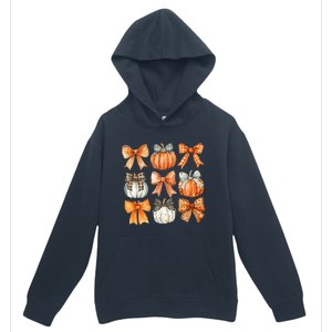 Coquette Retro Fall Pumpkin Bow Autumn Pumpkin Urban Pullover Hoodie