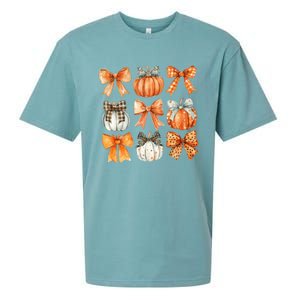 Coquette Retro Fall Pumpkin Bow Autumn Pumpkin Sueded Cloud Jersey T-Shirt