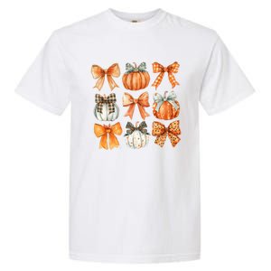 Coquette Retro Fall Pumpkin Bow Autumn Pumpkin Garment-Dyed Heavyweight T-Shirt