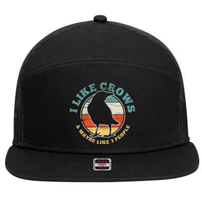 Crow Raven Funny Vintage Gift 7 Panel Mesh Trucker Snapback Hat