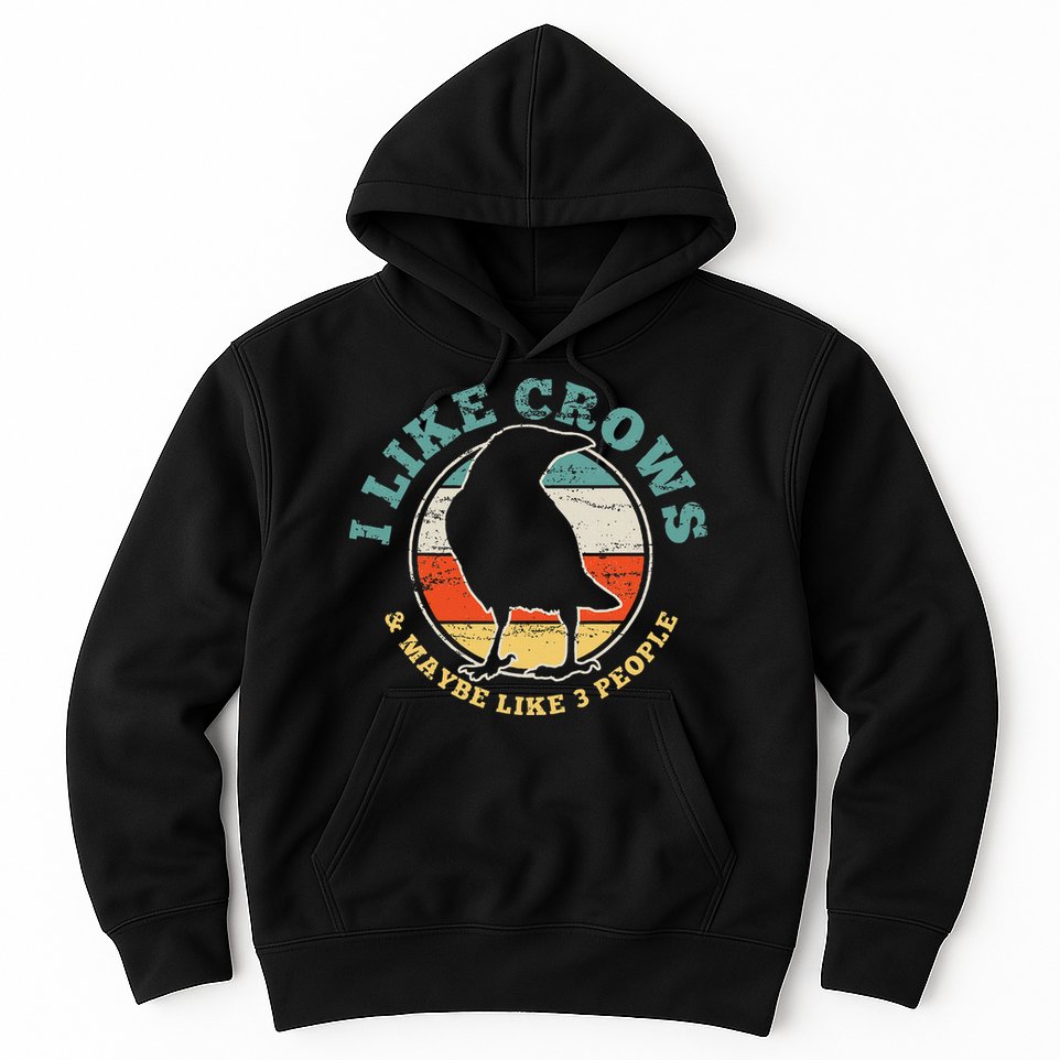 Crow Raven Funny Vintage Gift Hoodie