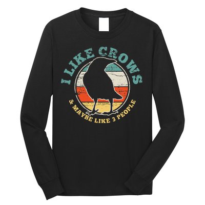 Crow Raven Funny Vintage Gift Long Sleeve Shirt