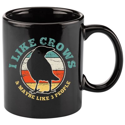 Crow Raven Funny Vintage Gift 11oz C Handle Ceramic Mug
