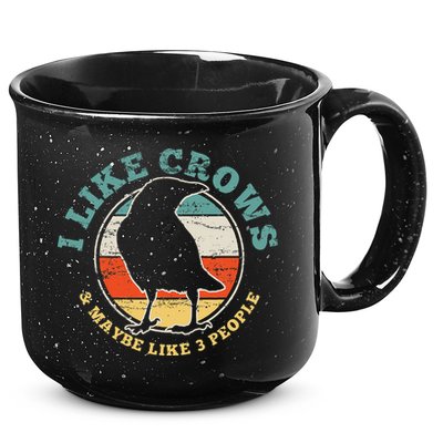 Crow Raven Funny Vintage Gift 15oz Campfire Ceramic Mug