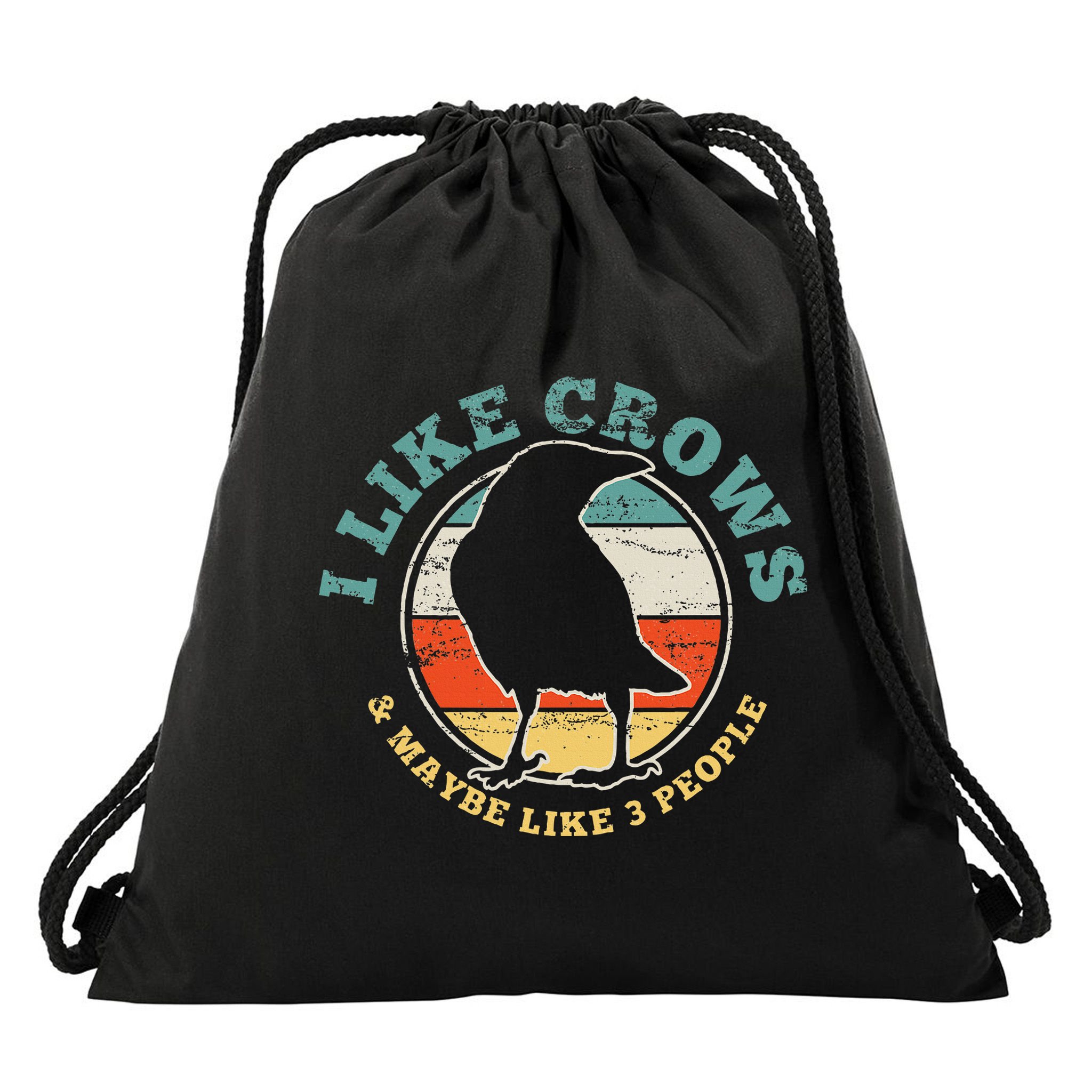 Crow Raven Funny Vintage Gift Drawstring Bag