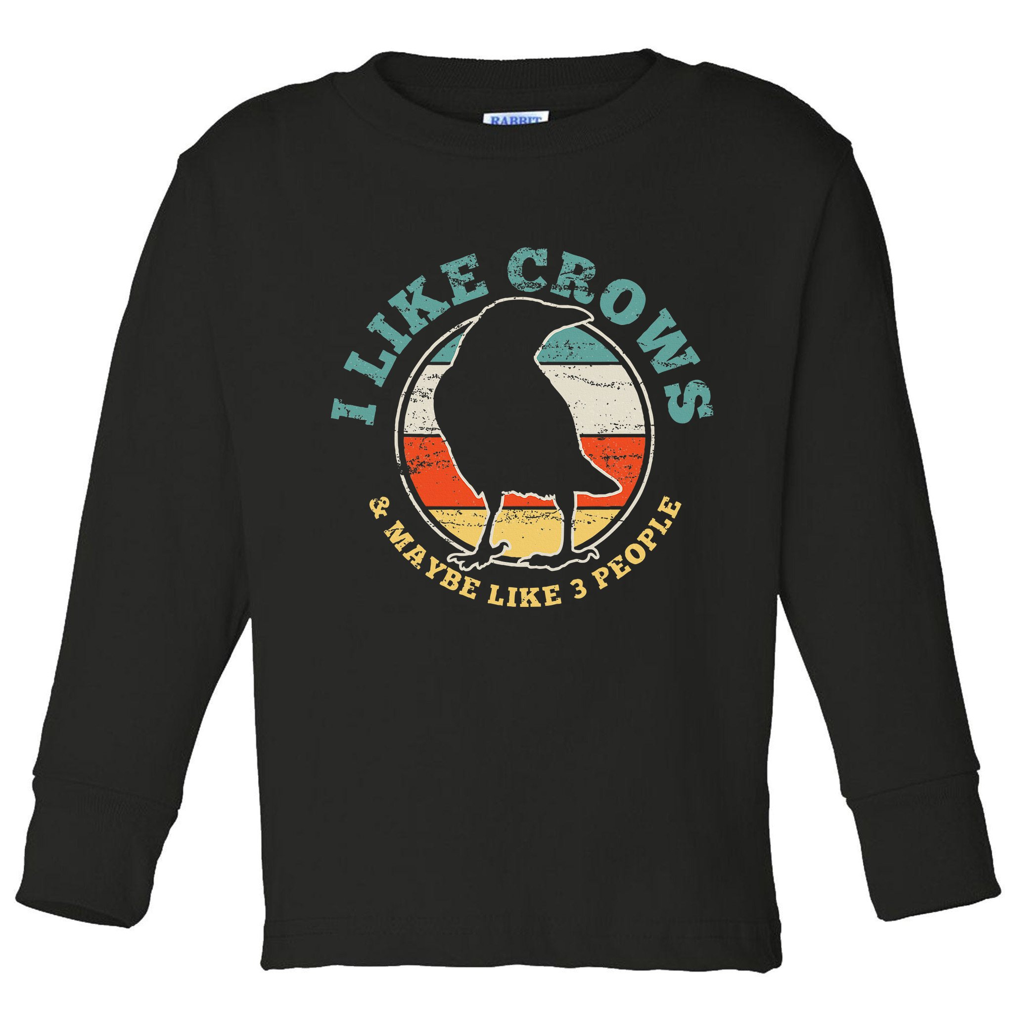 Crow Raven Funny Vintage Gift Toddler Long Sleeve Shirt
