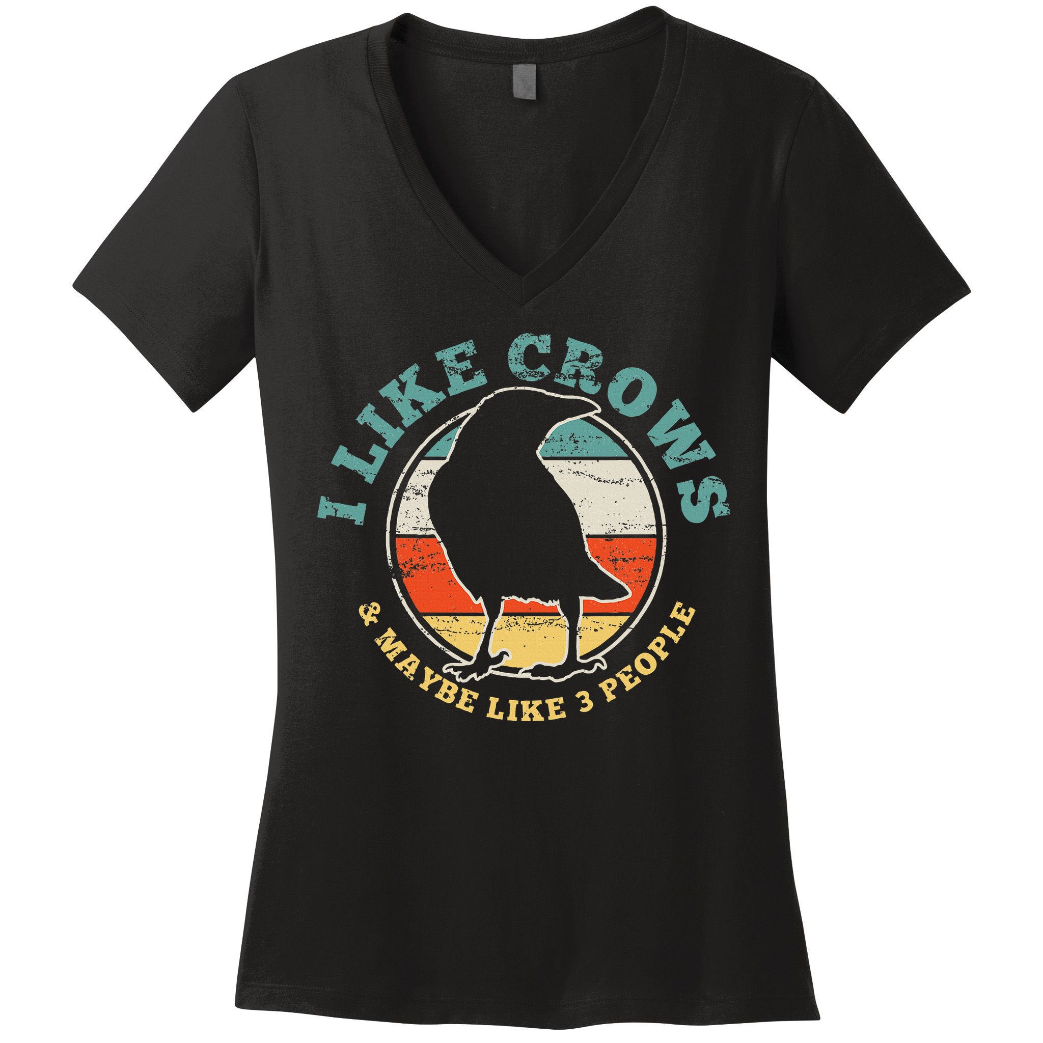 Crow Raven Funny Vintage Gift Women's V-Neck T-Shirt