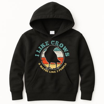 Crow Raven Funny Vintage Gift Kids Hoodie
