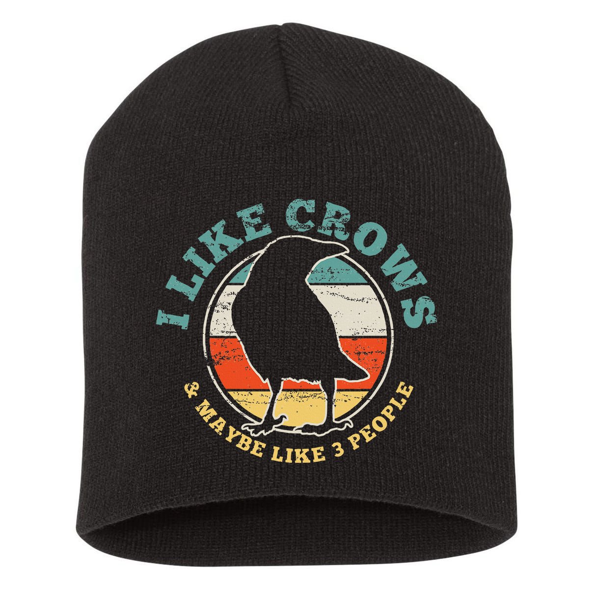 Crow Raven Funny Vintage Gift Short Acrylic Beanie