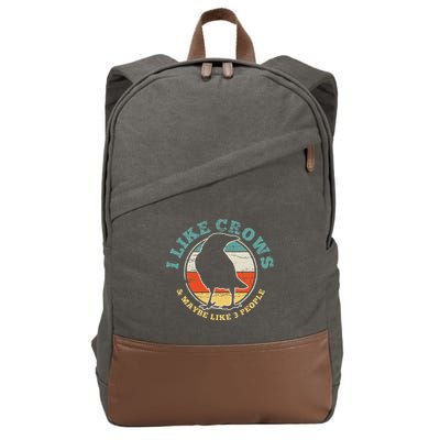 Crow Raven Funny Vintage Gift Cotton Canvas Backpack