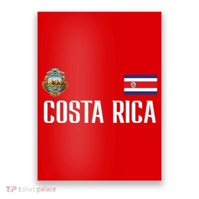 Costa Rica Flag Football Soccer Fan Poster