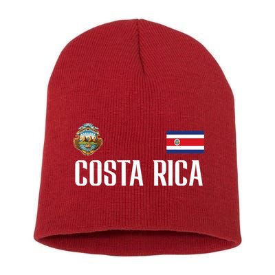 Costa Rica Flag Football Soccer Fan Short Acrylic Beanie