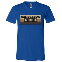 Circle Retro Faded Candles Box 90s Cassette Rock Vintage V-Neck T-Shirt