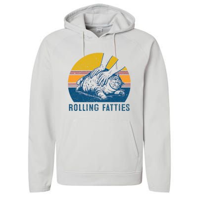 Cat Rolling Fatties Performance Fleece Hoodie