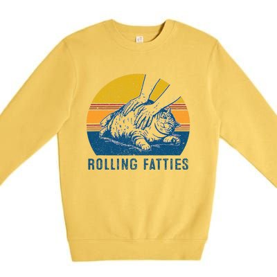 Cat Rolling Fatties Premium Crewneck Sweatshirt