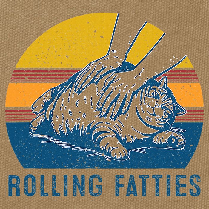 Cat Rolling Fatties Cotton Canvas Backpack
