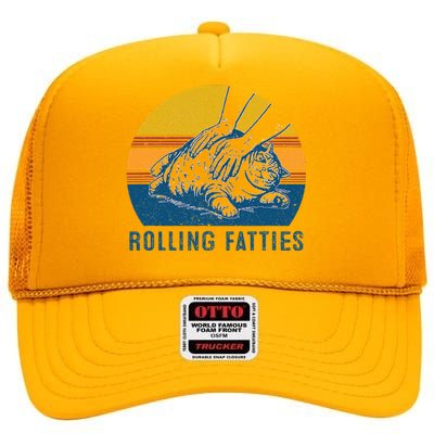 Cat Rolling Fatties High Crown Mesh Back Trucker Hat