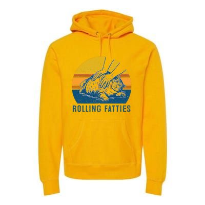 Cat Rolling Fatties Premium Hoodie