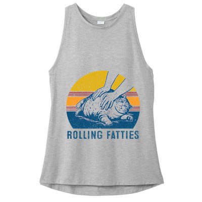 Cat Rolling Fatties Ladies PosiCharge Tri-Blend Wicking Tank