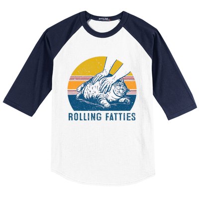 Cat Rolling Fatties Baseball Sleeve Shirt