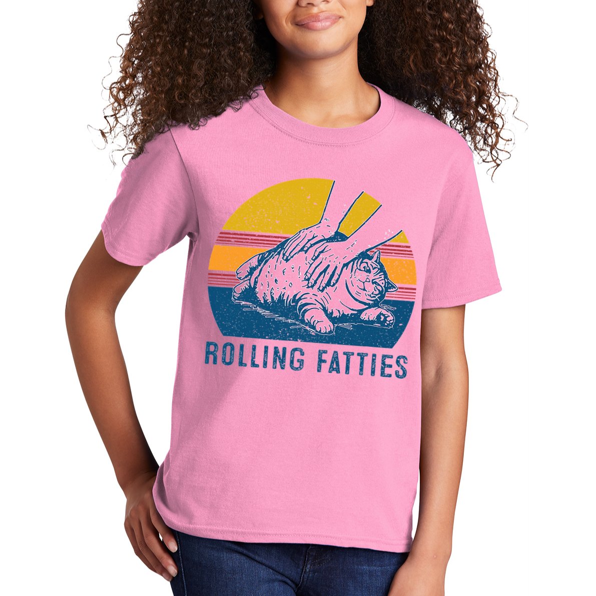 Cat Rolling Fatties Kids T-Shirt