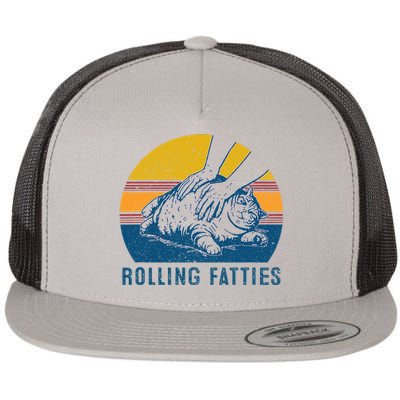 Cat Rolling Fatties Flat Bill Trucker Hat