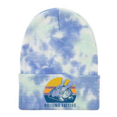 Cat Rolling Fatties Tie Dye 12in Knit Beanie