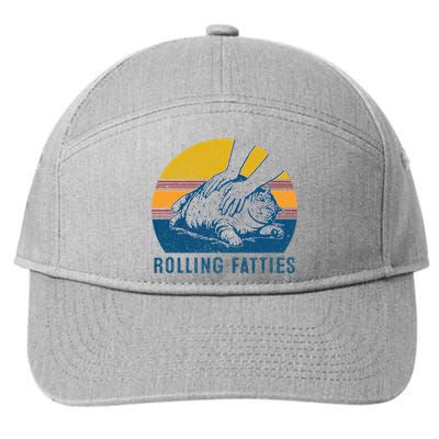 Cat Rolling Fatties 7-Panel Snapback Hat