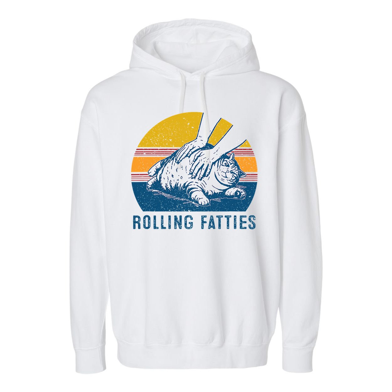 Cat Rolling Fatties Garment-Dyed Fleece Hoodie