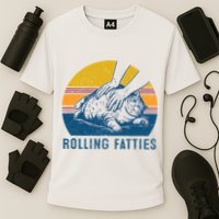 Cat Rolling Fatties Cooling Performance Crew T-Shirt